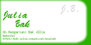julia bak business card